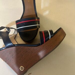 Tommy Hilfiger Women's Black Wedge Sandals